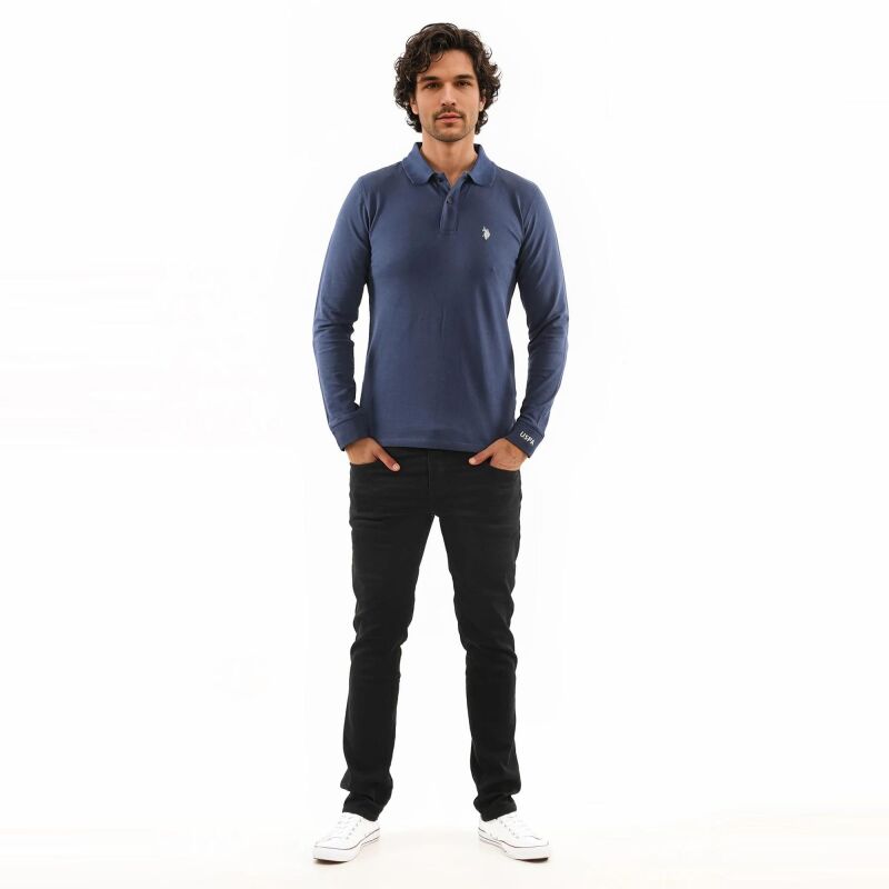 U.S. POLO ASSN. Herren langarm Poloshirt Longsleeve Piquet