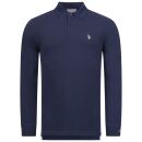 U.S. POLO ASSN. Herren Polo langarm Shirt LS Piquet P004 Navy-Dunkelgrau-Größe XXL - Gr. 2XL