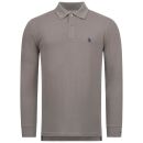 U.S. POLO ASSN. Herren Polo langarm Shirt LS Piquet P004 Dunkelgrau-Navy-Größe M - Gr. M