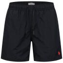 U.S. POLO ASSN. Herren Schwimmshort Badehose Fashion P005 Schwarz-Rot-Größe S - Gr. S