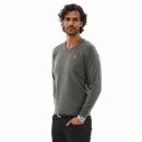 U.S. POLO ASSN. Herren V-Neck Pullover P006 Anthrazit Melange-Rot-Größe XL - Gr. XL