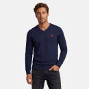 U.S. POLO ASSN. Herren V-Neck Pullover P006 Navy-Rot-Größe M - Gr. M