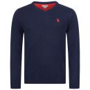 U.S. POLO ASSN. Herren V-Neck Pullover P006 Navy-Rot-Größe M - Gr. M