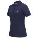 U.S. POLO ASSN. Damen Poloshirt zweifarbig P007 Navy-DustyPink-Größe XXL - Gr. 2XL