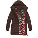 Marikoo Abendsternchen Herbst  Winter Steppjacke lang B603a Choco-Größe S - Gr. 36