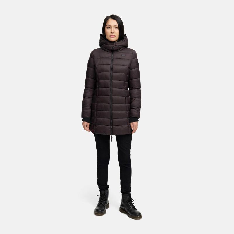 Marikoo Abendsternchen Herbst  Winter Steppjacke lang B603a Choco-Größe XL - Gr. 42