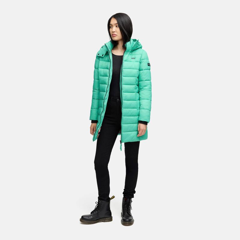Marikoo Abendsternchen Herbst  Winter Steppjacke lang B603a Crystal Green-Größe S - Gr. 36