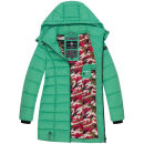 Marikoo Abendsternchen Herbst  Winter Steppjacke lang B603a Crystal Green-Größe L - Gr. 40