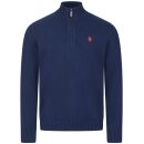 U.S. POLO ASSN. Herren Pullover Troyer P-011 Navy-Rot Größe M - Gr.M