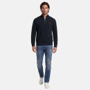 U.S. POLO ASSN. Herren Pullover Troyer P-011 Schwarz-Rot Größe M - Gr.M