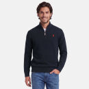 U.S. POLO ASSN. Herren Pullover Troyer P-011 Schwarz-Rot Größe M - Gr.M