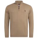 U.S. POLO ASSN. Herren Pullover Half Zip P-010 CamelMel.-Braun Größe M - Gr.M