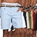 Indicode Herren Chino Shorts kurze Hose inkl. Gürtel...