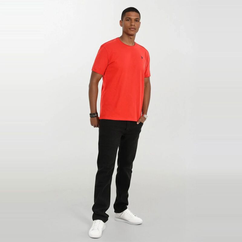U.S. POLO ASSN. Herren T-Shirt Basic P-012 Rot-Navy Größe L - Gr.L