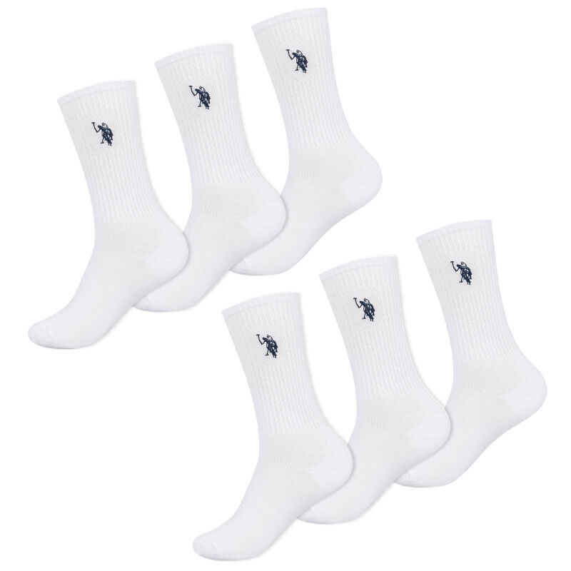 U.S. POLO ASSN.  Herren Tennissocken 6-Pack P-013 Weiss-Navy Größe 39-42