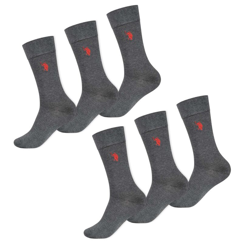 U.S. POLO ASSN.  Herren Socken 6-Pack P-014 AnthrazitMelange Größe 39-42