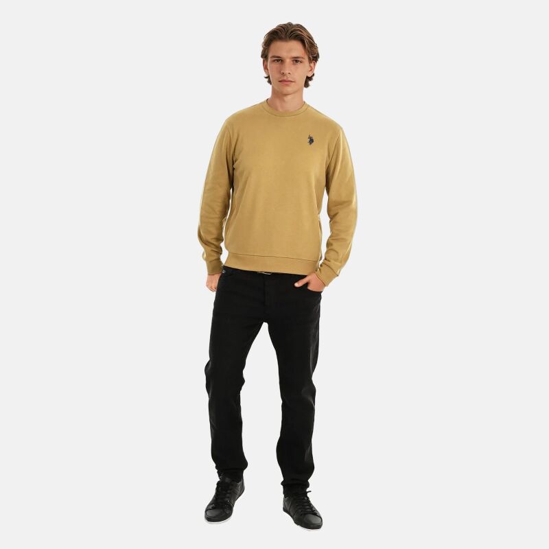 U.S. POLO ASSN. Herren Sweatshirt Pullover P015 Beige-Navy-Größe L - Gr. L