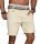 Indicode Herren Chino Shorts kurze Hose inkl. Gürtel B499 Beige Größe XXL - Gr. 2XL