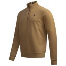 U.S. POLO ASSN. Herren Pullover Half Zip P017 Beige/Safari-Navy-Größe S - Gr. S