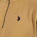 U.S. POLO ASSN. Herren Pullover Half Zip P017 Beige/Safari-Navy-Größe S - Gr. S