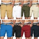 Indicode Herren Chino Shorts kurze Hose inkl. Gürtel B499 Navy Größe L - Gr. L