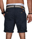 Indicode Herren Chino Shorts kurze Hose inkl. Gürtel B499 Navy-Größe XXL - Gr. 2XL