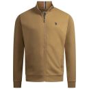 U.S. POLO ASSN. Herren Sweatjacke P018 Beige/Safari-Navy-Größe M - Gr. M