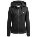 U.S. POLO ASSN. Damen Sweatjacke P019 Schwarz-Beige-Größe XL - Gr. XL