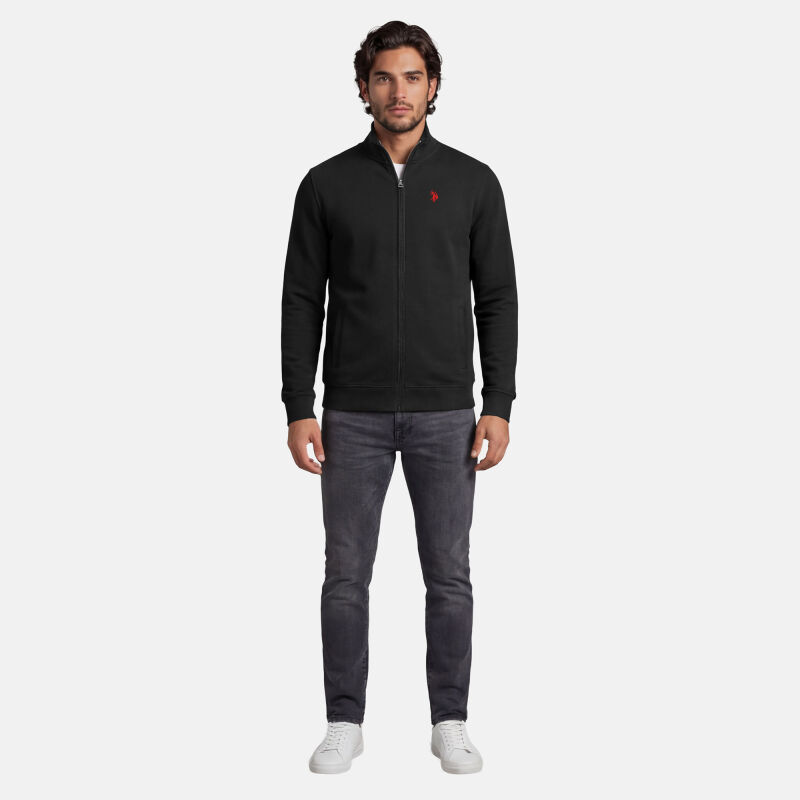 U.S. POLO ASSN. Herren Sweatjacke P020 Schwarz-Rot-Größe XL - Gr. XL