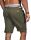 Indicode Herren Chino Shorts kurze Hose inkl. Gürtel B499 Olive-Größe M - Gr. M