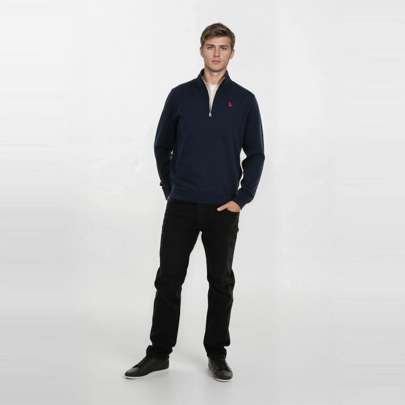 U.S. POLO ASSN. Herren Pullover Half Zip P021 Navy-Rot-Größe S - Gr. S