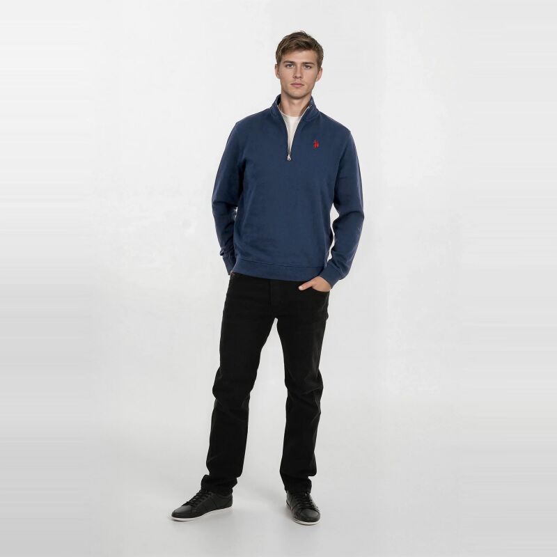 U.S. POLO ASSN. Herren Pullover Half Zip P021 Navy-Rot-Größe XXL - Gr. 2XL