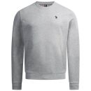 U.S. POLO ASSN. Herren Sweatshirt Pullover P022 Grau-Melange-Navy-Größe M - Gr. M