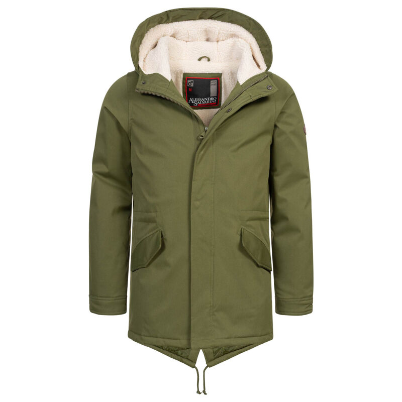 Alessandro Salvarini Herren Winter Parka O-138 - Dark-Olive-Gr.L