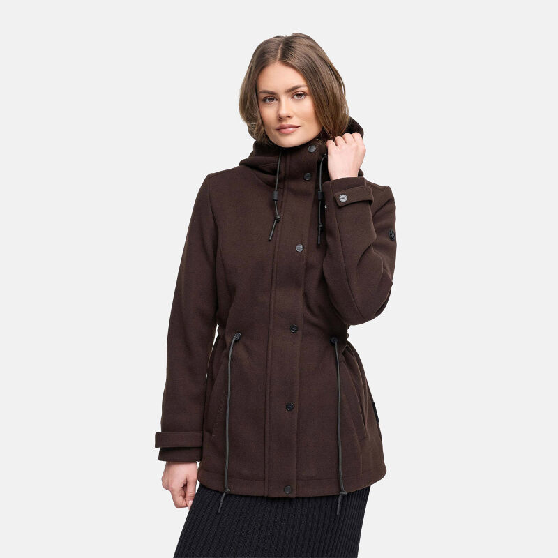 Navahoo Lächelstern Damenjacke in Woll-Optik gefüttert N129 Choco Größe XS - Gr.34