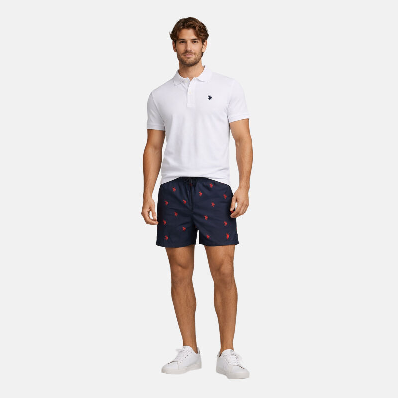 U.S. POLO ASSN. Herren Schwimmshorts Badehose P026 Navy-Rot Größe XL - Gr. XL