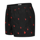 U.S. POLO ASSN. Herren Schwimmshorts Badehose P026 Schwarz-Rot Größe S - Gr. S