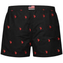 U.S. POLO ASSN. Herren Schwimmshorts Badehose P026 Schwarz-Rot Größe S - Gr. S