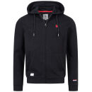 U.S. POLO ASSN. Herren Sweatjacke Hoodie P027 Schwarz-Rot-Größe L - Gr. L