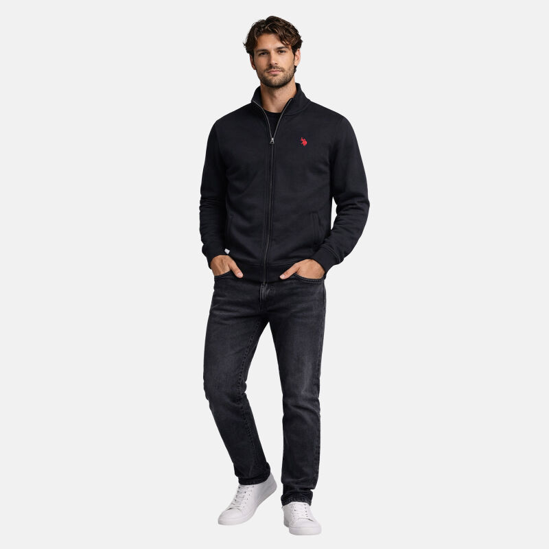 U.S. POLO ASSN. Herren Sweatjacke P028 Schwarz-Rot-Größe M - Gr. M