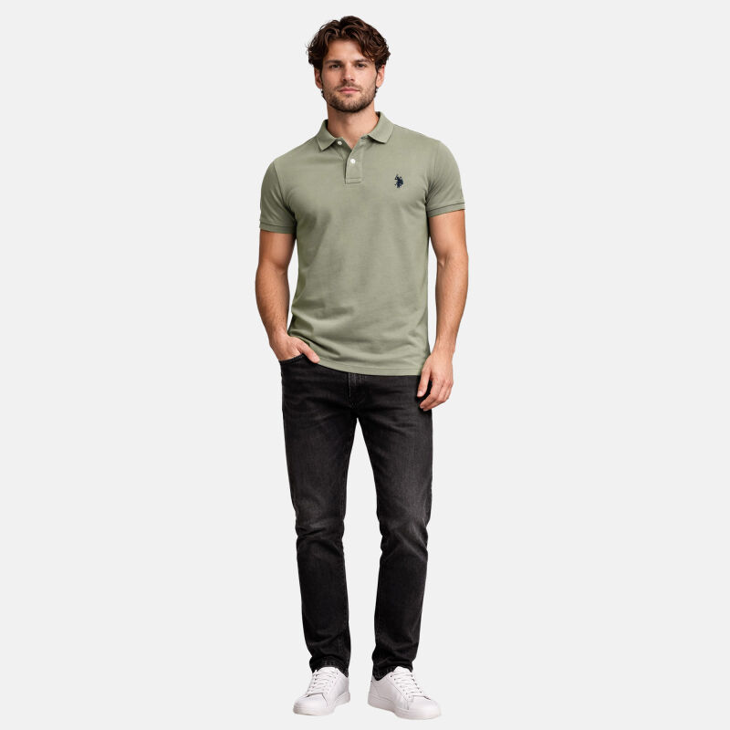U.S. POLO ASSN. Herren Poloshirt P029 Olive-Navy-Größe L - Gr. L