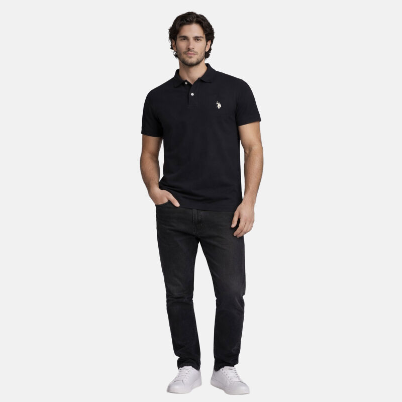 U.S. POLO ASSN. Herren Poloshirt P029 Schwarz-Weiss-Größe M - Gr. M