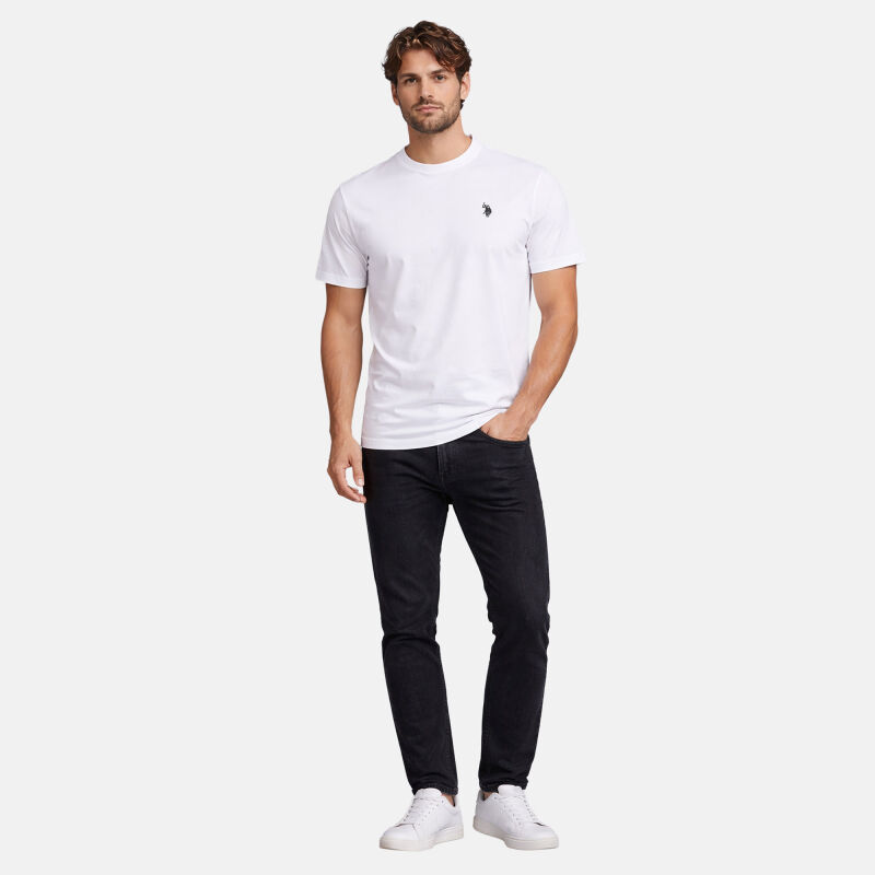 U.S. POLO ASSN Herren T-Shirt P030 Weiss-Schwarz-Größe M - Gr. M