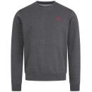 U.S. POLO ASSN. Herren Sweatshirt rundhals P033 AnthrazitMelange-Rot Größe L - Gr. L