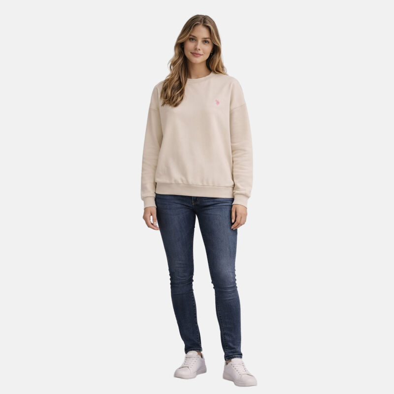 U.S. POLO ASSN. Damen Sweatshirt P034 Beige-Pink Größe L - Gr. L