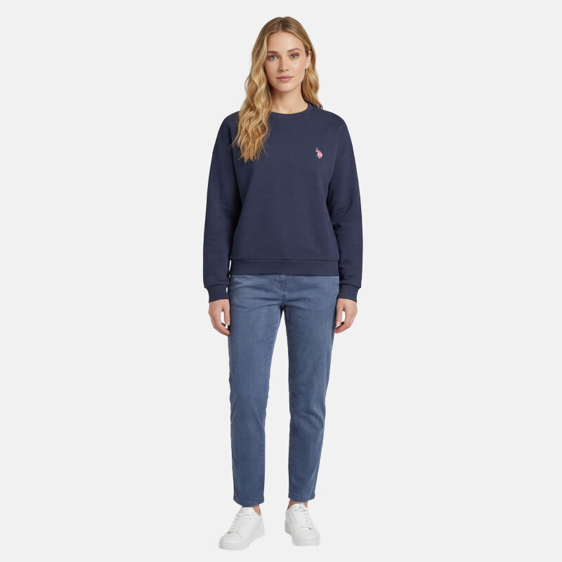 U.S. POLO ASSN. Damen Sweatshirt P034 Navy-Pink Größe L - Gr. L