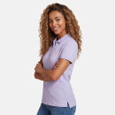 U.S. POLO ASSN. Damen Poloshirt zweifarbig P007 Lila-Lachs-Größe S - Gr. S