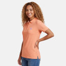 U.S. POLO ASSN. Damen Poloshirt zweifarbig P007 Lachs-Lila-Größe S - Gr. S