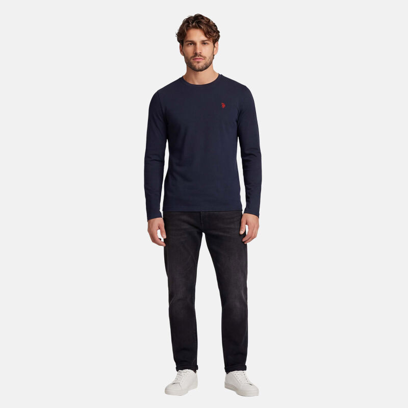 U.S. POLO ASSN. Herren Longsleeve Basic Shirt P003 Navy-Rot-Größe S - Gr. S