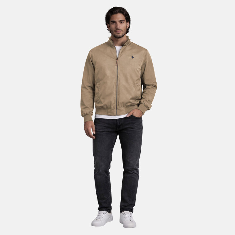 U.S. POLO ASSN. Herren Jacke P037 Beige-Navy-Größe 48 - Gr. M